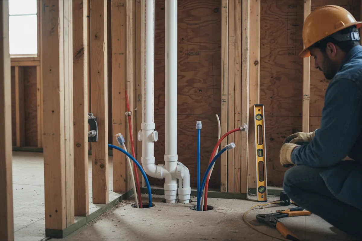 Drain and supply rough-in during Toilet Repair and Installation in Rising Fawn