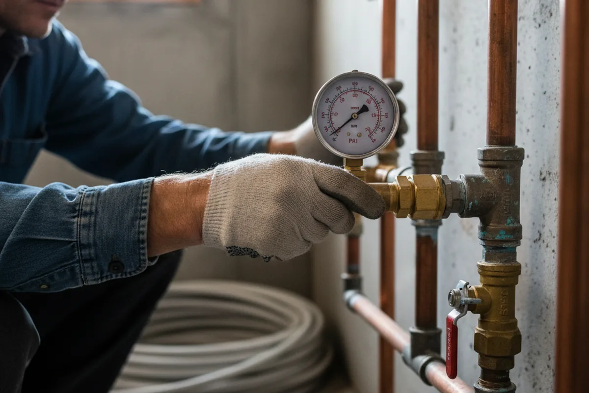 Pressure testing a repaired line during Water Line Repair in Rising Fawn